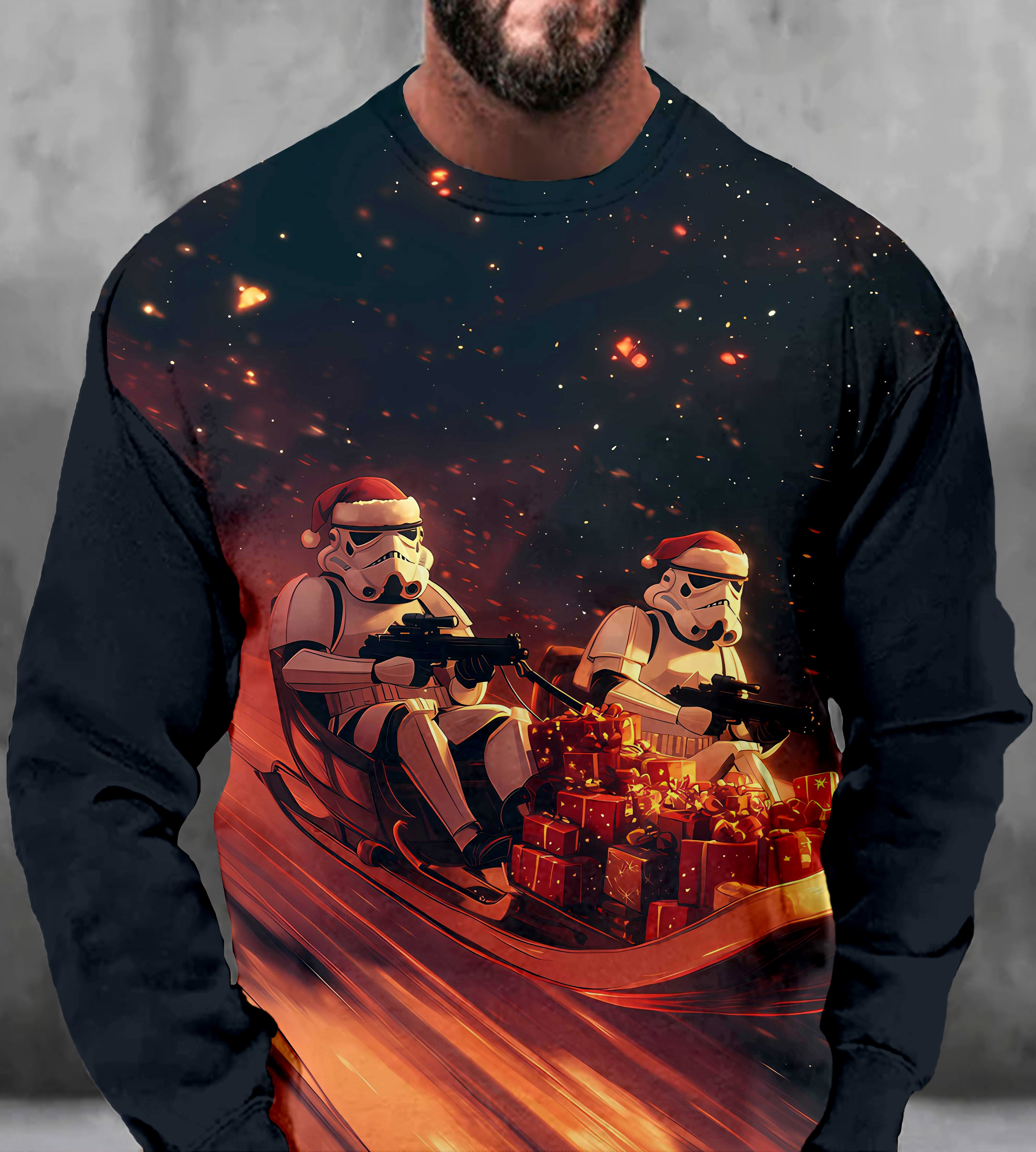 Men's Casual Classic Movie Graphic Long Sleeve Sweater