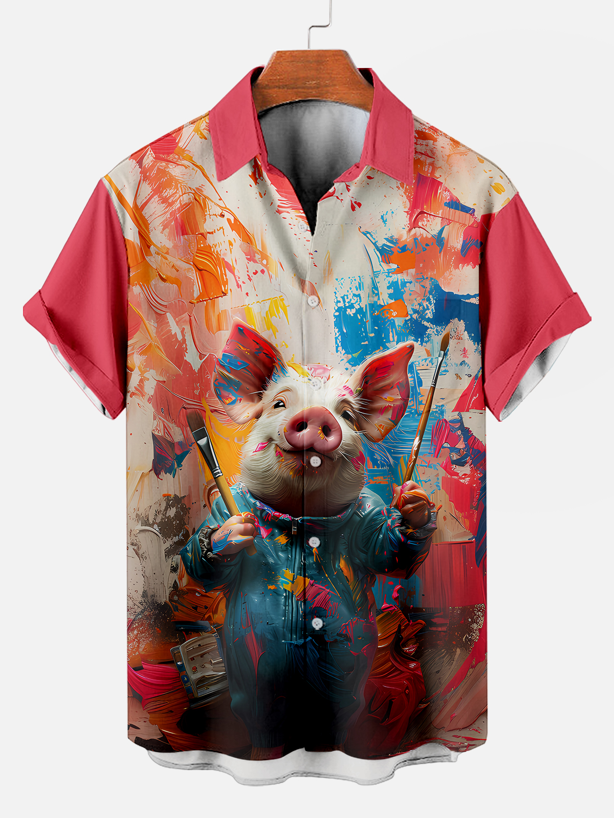animal graphic short sleeve shirt