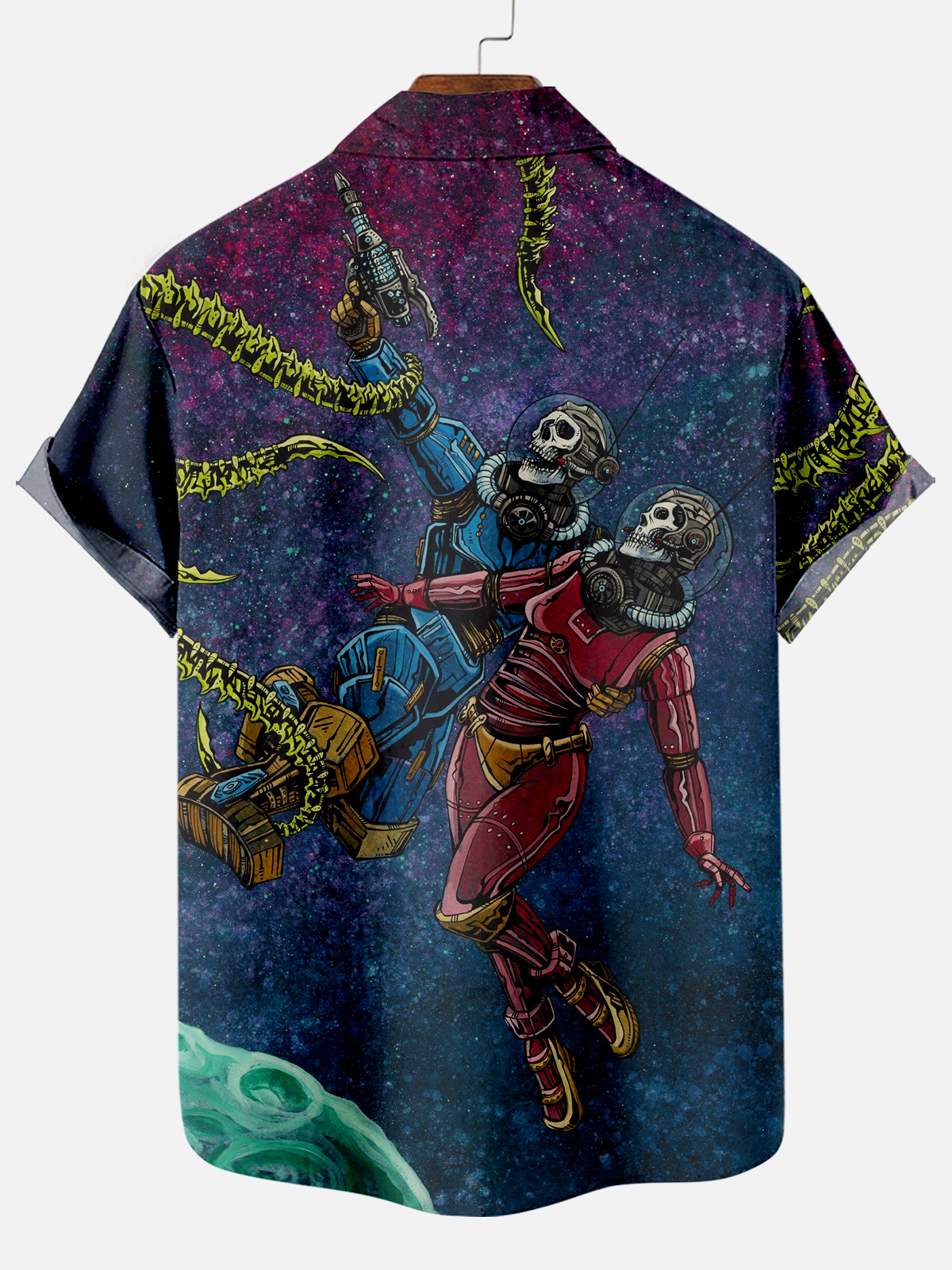 Men's Classic Day of the Dead Skull Graphic Short Sleeve Shirt