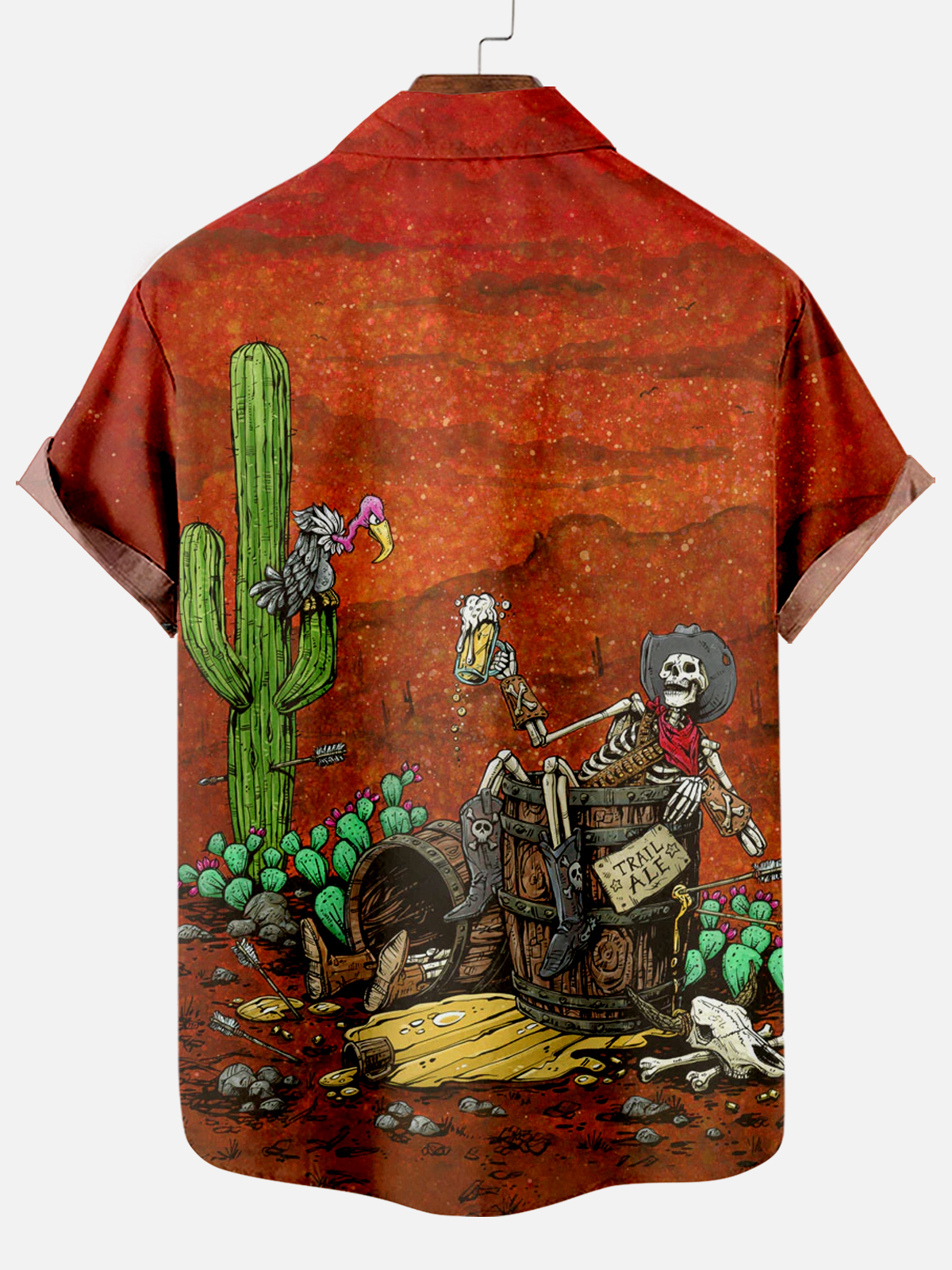 Men's Classic Day of the Dead Skull Graphic Short Sleeve Shirt