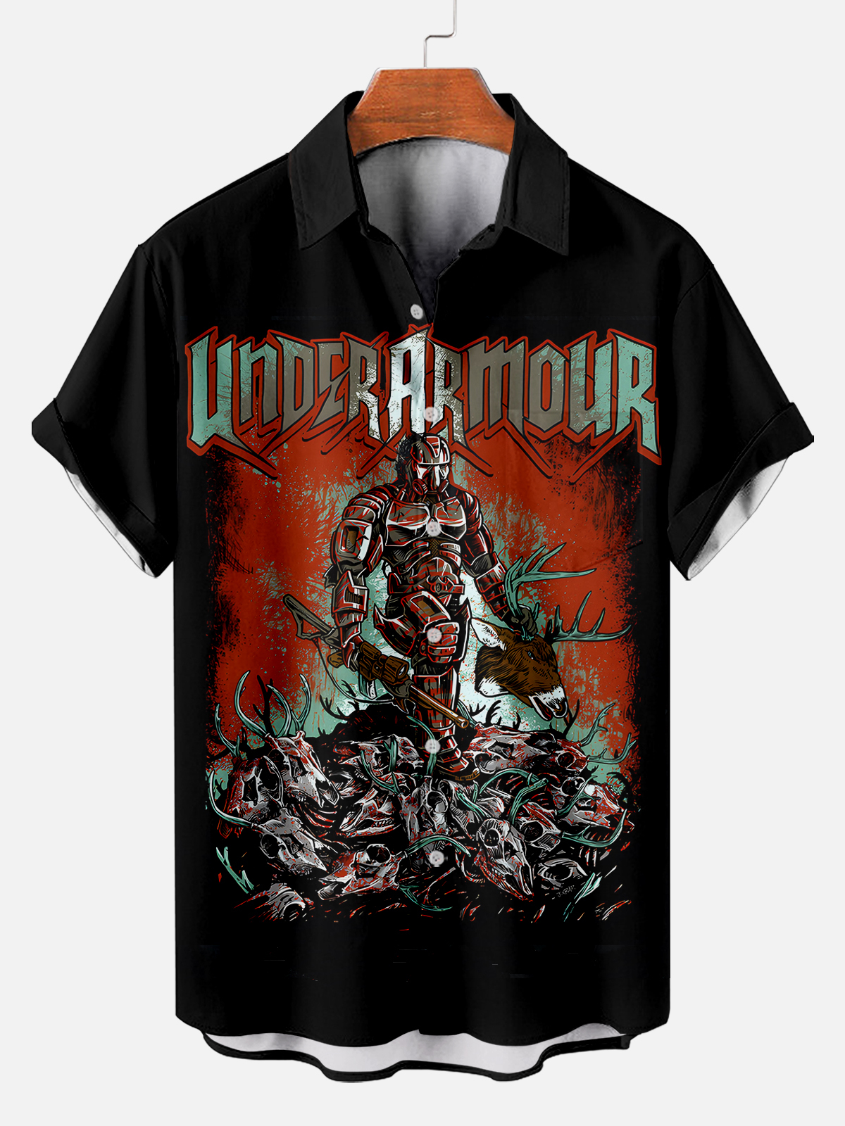 [Copy]Men's Vintage Witch Oil Painting Art Halloween Short Sleeve Shirt