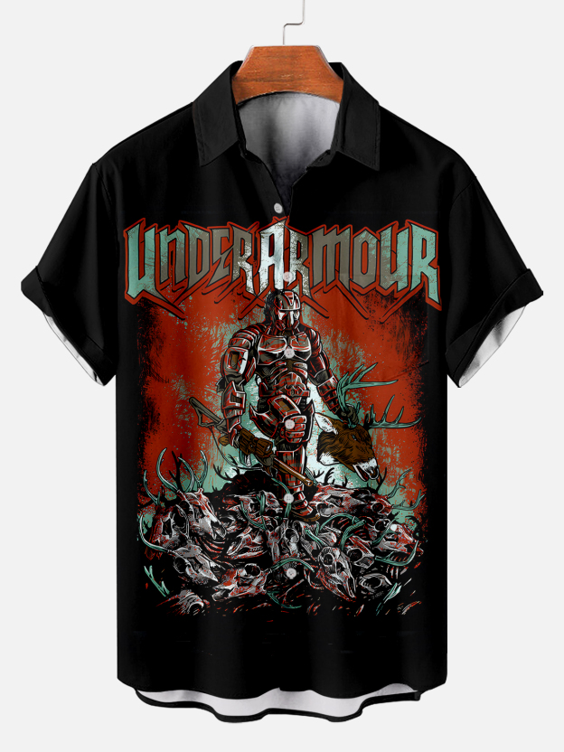 [Copy]Men's Vintage Witch Oil Painting Art Halloween Short Sleeve Shirt