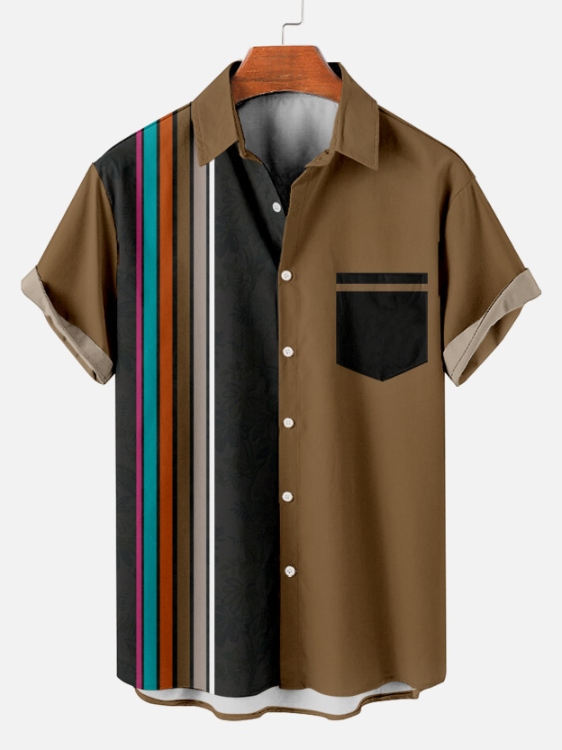 Men's Striped Short Sleeve Shirt
