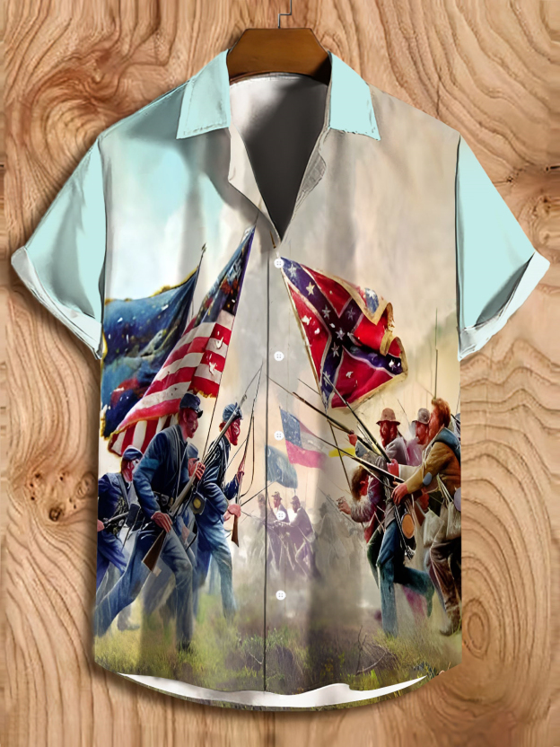 Men's illustration short sleeve shirt