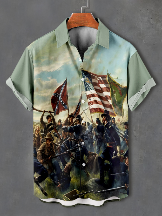 Men's Retro Graphic Short Sleeve Shirt