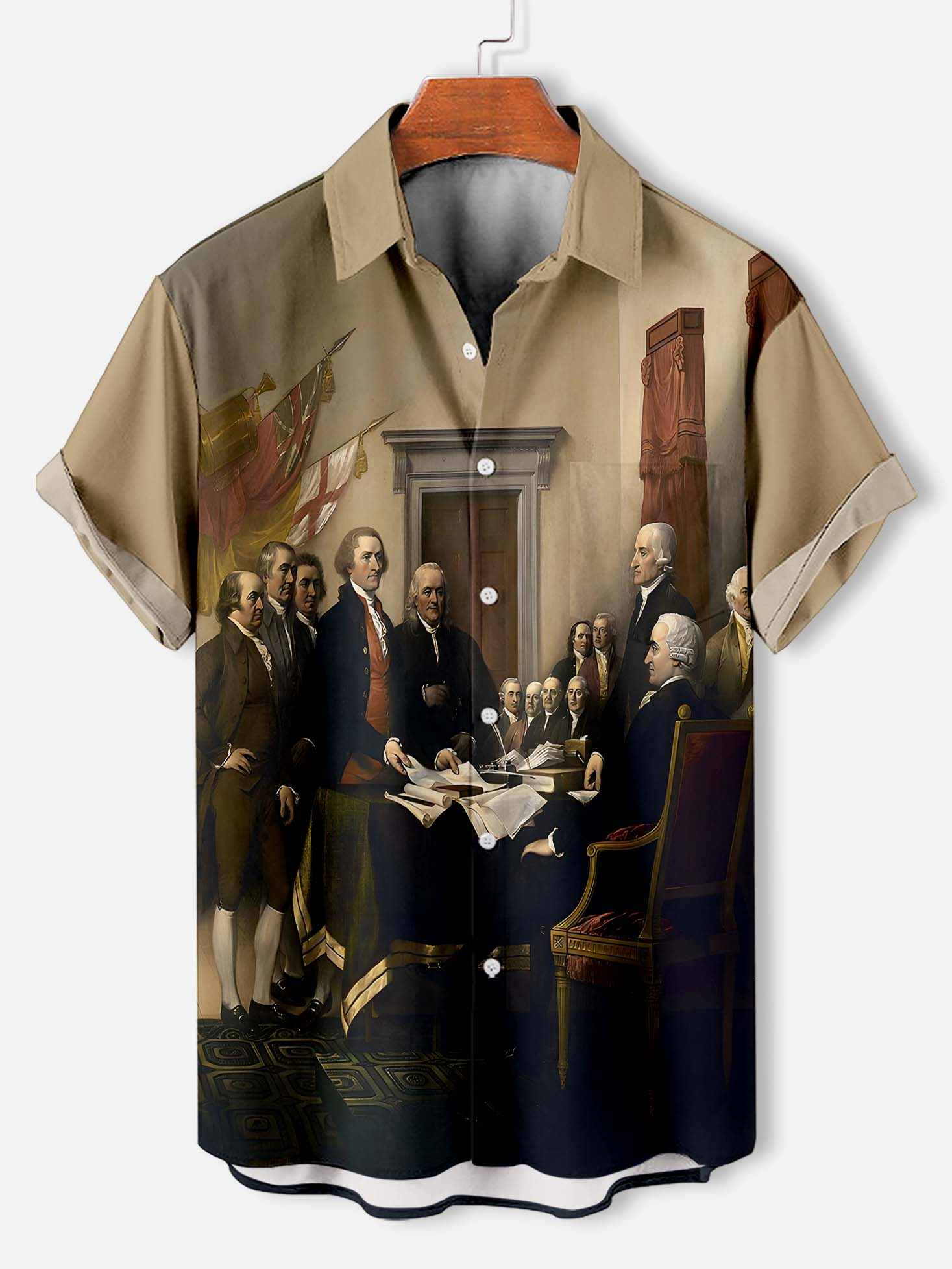 Men's American Revolutionary War Illustration short sleeve shirt