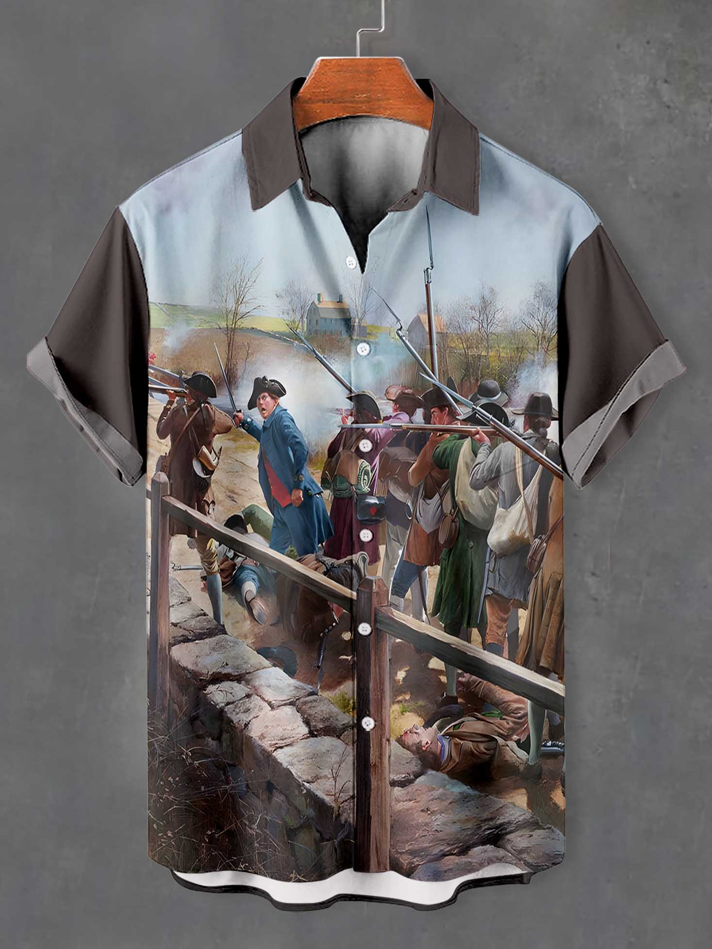 Men's Historical War Illustrated Short Sleeve Shirt