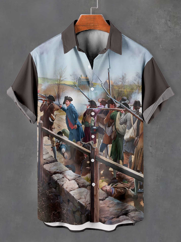 Men's Historical War Illustrated Short Sleeve Shirt