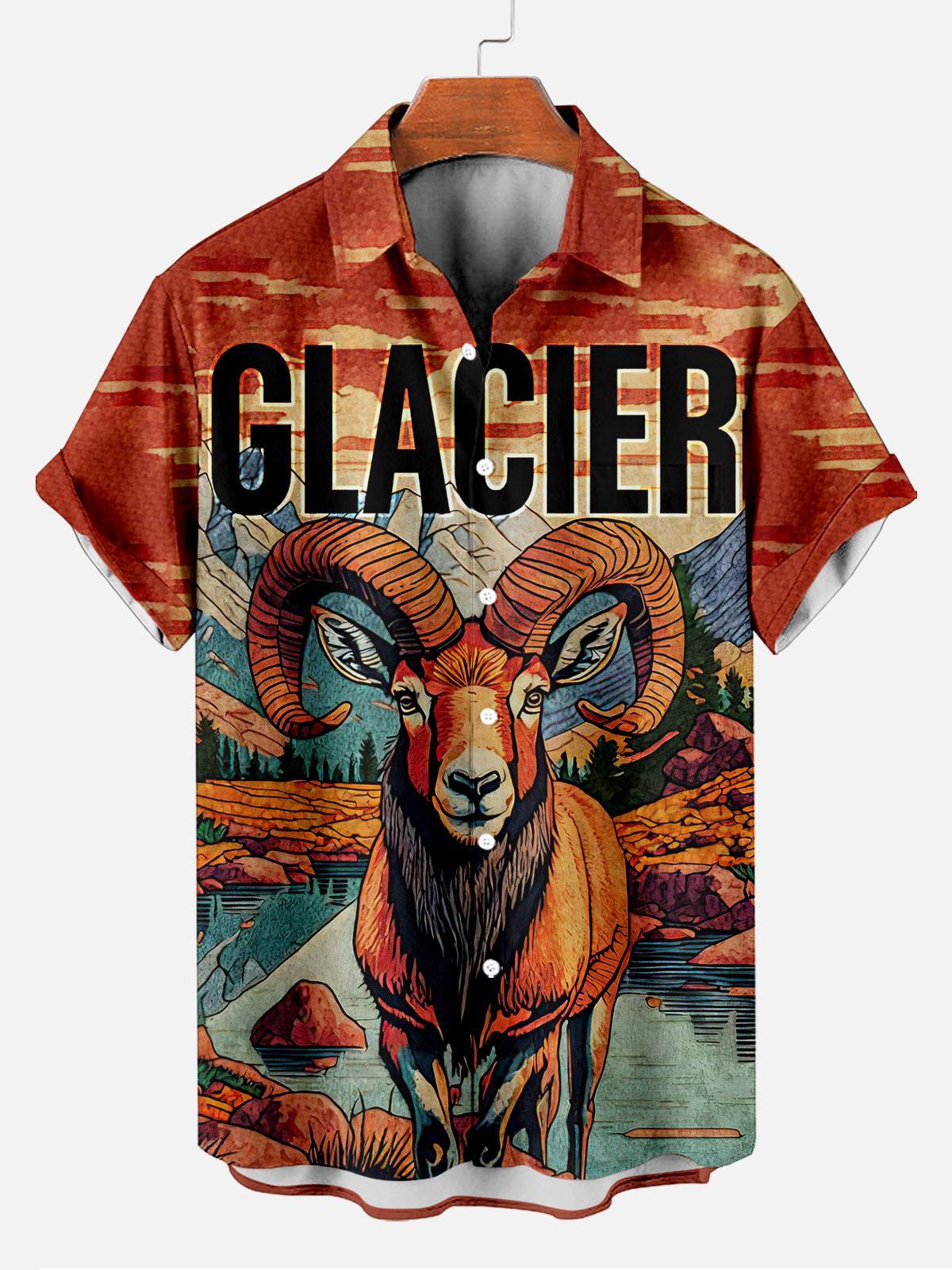 Reggae music skull pattern vacation casual short sleeved shirt