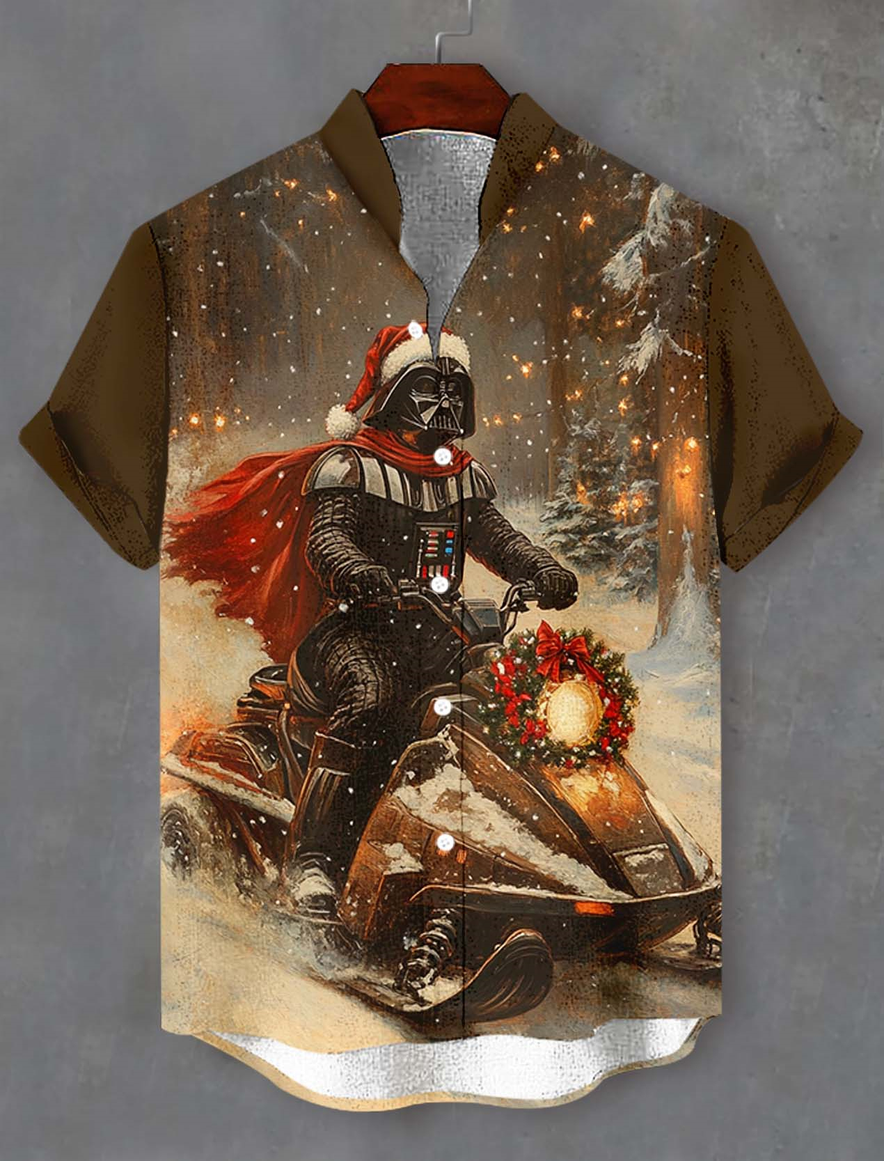 Men's Classic Movie Christmas Graphic Short Sleeve Shirt