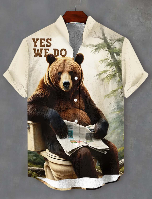 Men's Fun Animal Graphic Short Sleeve Shirt