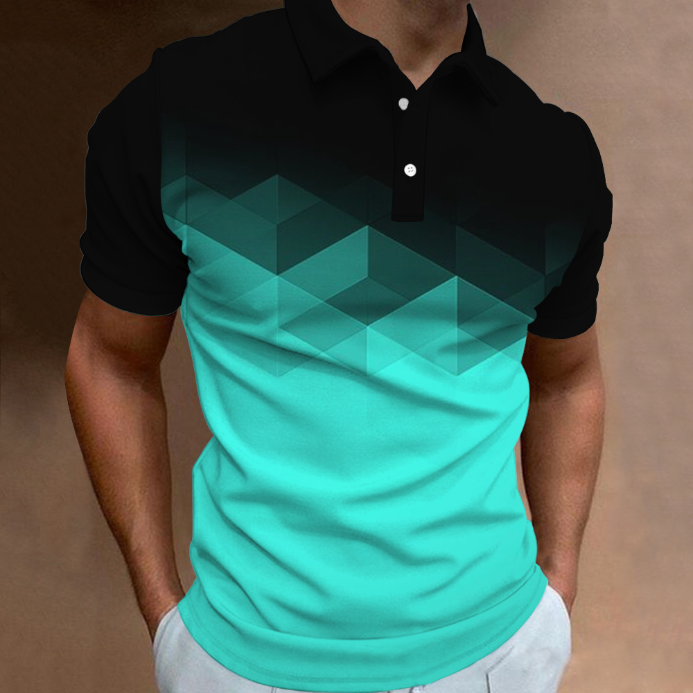 Men's Golf Casual Art Pattern Short Sleeve Polo Shirt