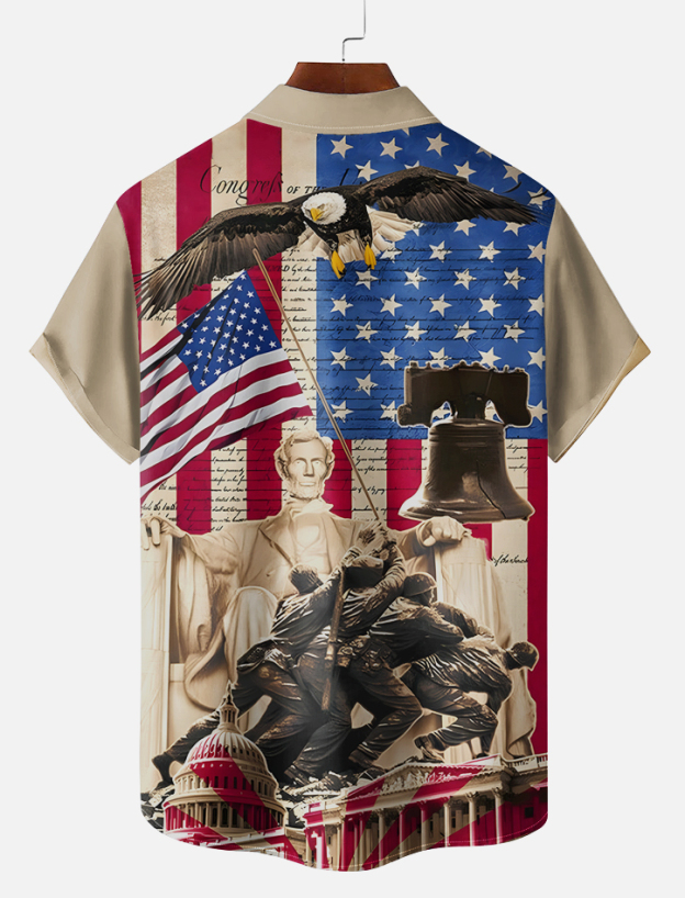 Men's Retro Graphic Short Sleeve Shirt