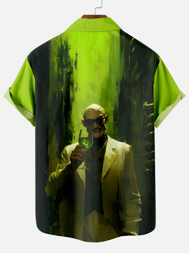 Men's Halloween Atmosphere Graphic Short Sleeve Shirt