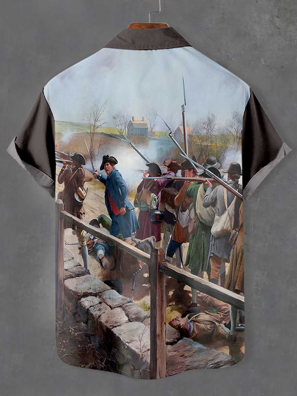 Men's Historical War Illustrated Short Sleeve Shirt