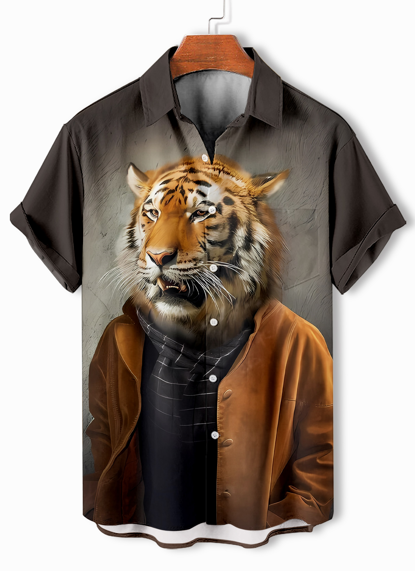 Men's Retro Fun Animal Orangutan Graphic Short Sleeve Shirt