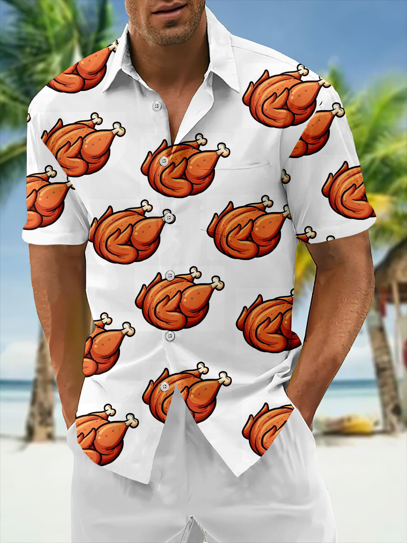 Men's Classic Green Monster Christmas Slogan Contrast Fun Short Sleeve