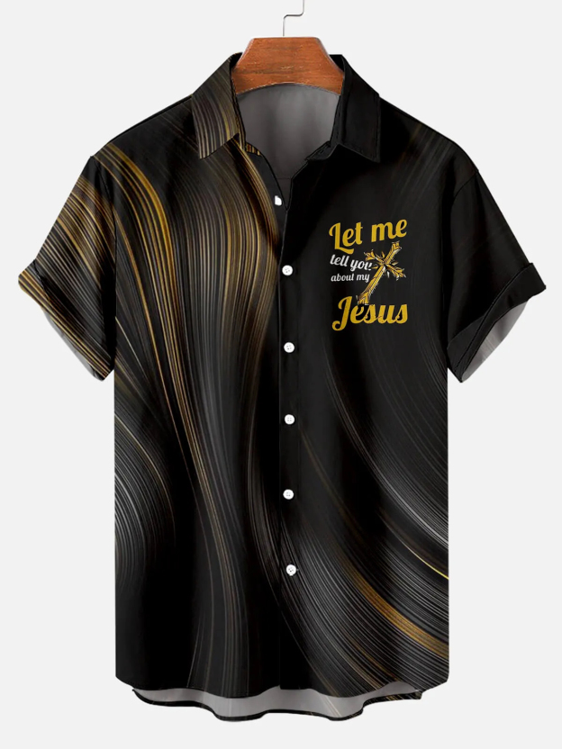 Men's Memorial Day Easter Print Short Sleeve Shirt