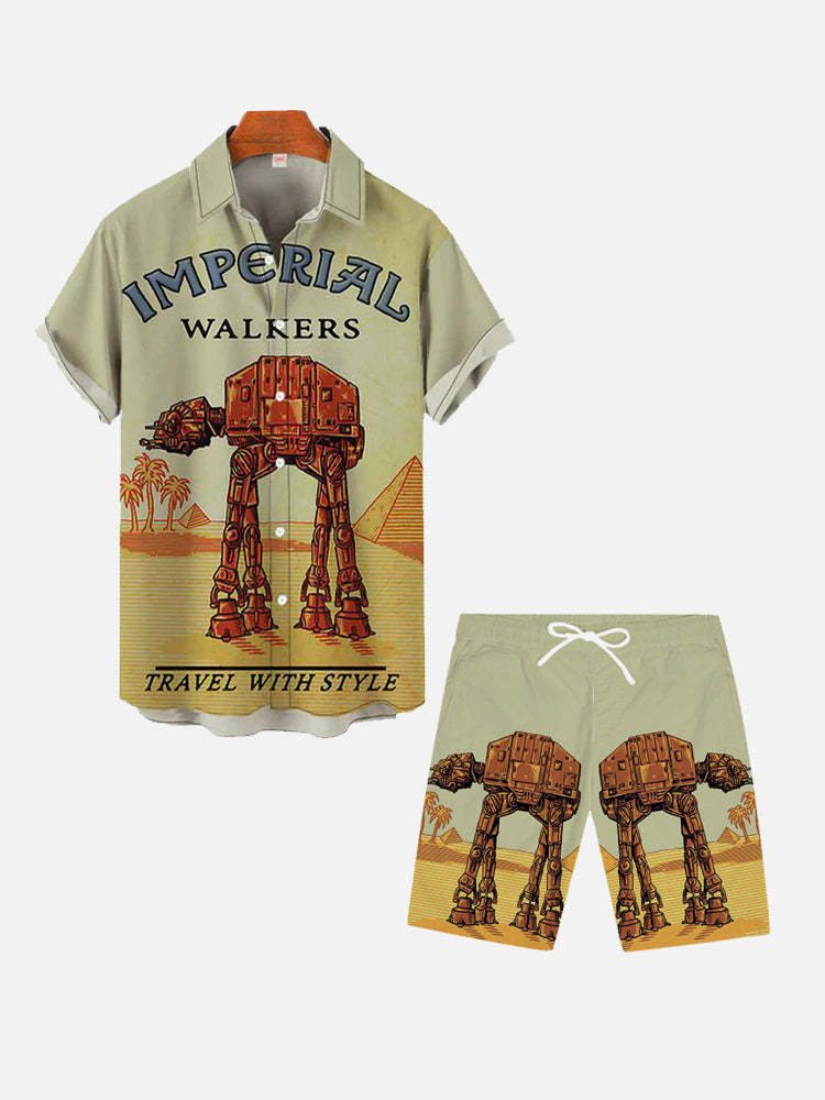 Travel With Giant Armored Walker Printing Shorts