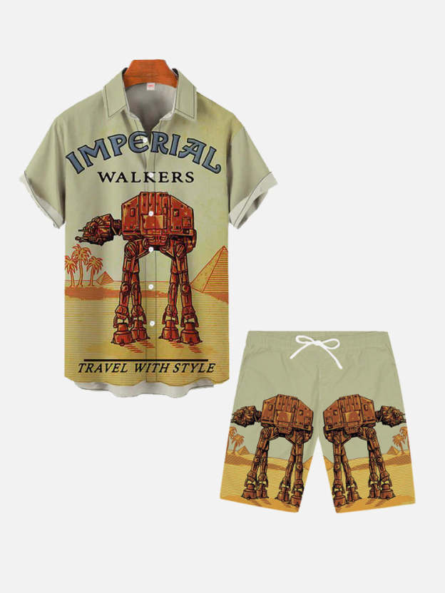 Travel With Giant Armored Walker Printing Shorts