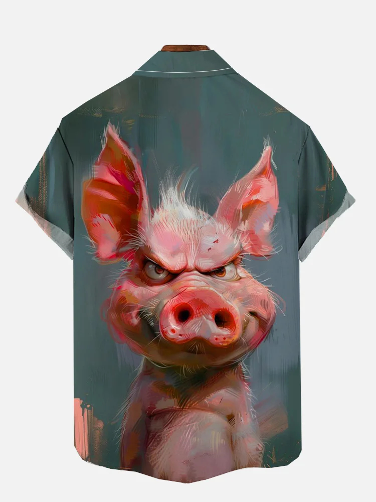 Funny Animal Print Short Sleeve Shirt