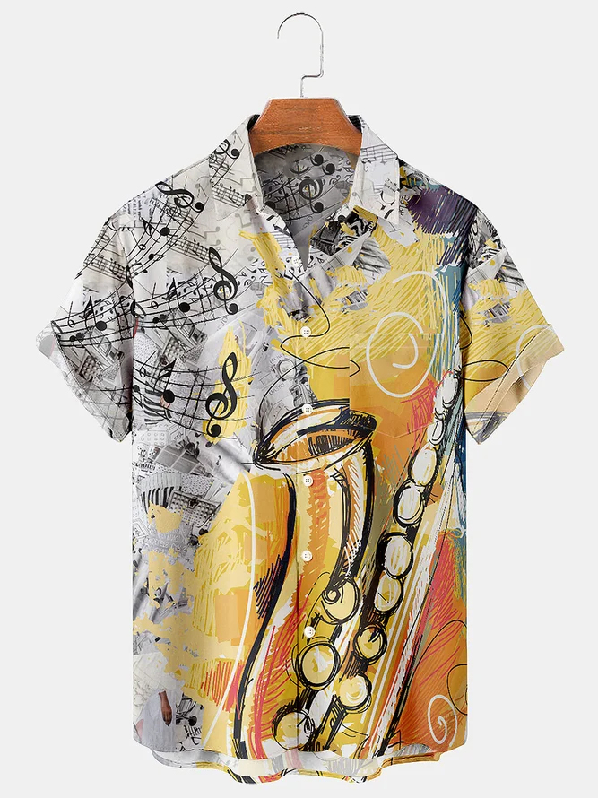 Christmas greetings from Santa Claus delivering gifts on a motorcycle Christmas Chest Pocket Short Sleeve Bowling Shirt