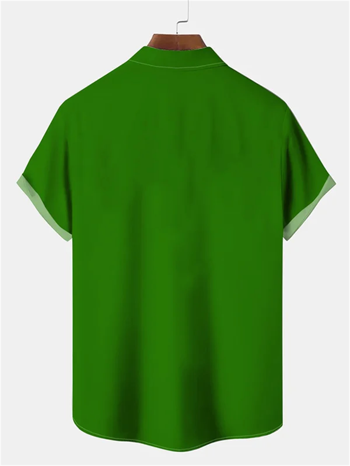 Men's Clover Saint Patrick Holiday Bowling Ball Color Block Print Pocket Shirt