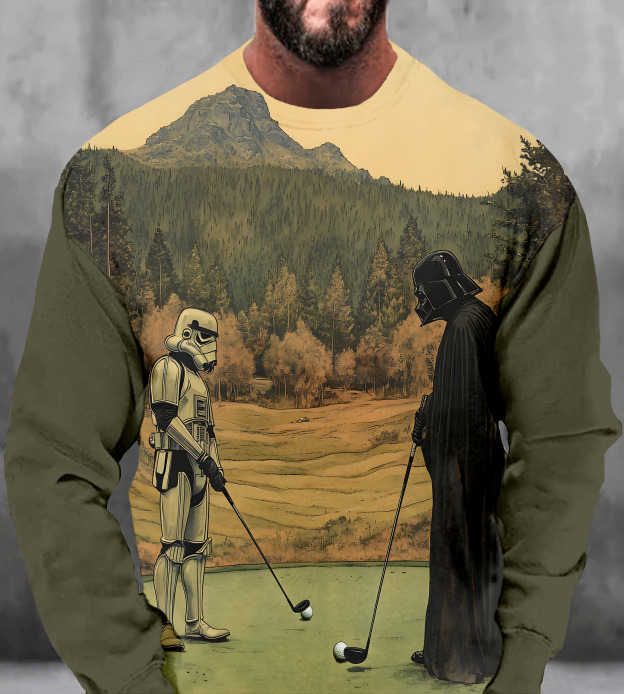 Men's Casual Classic Movie Graphic Long Sleeve Sweater