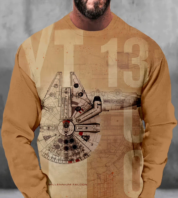 Men's Casual Classic Movie Graphic Long Sleeve Sweater