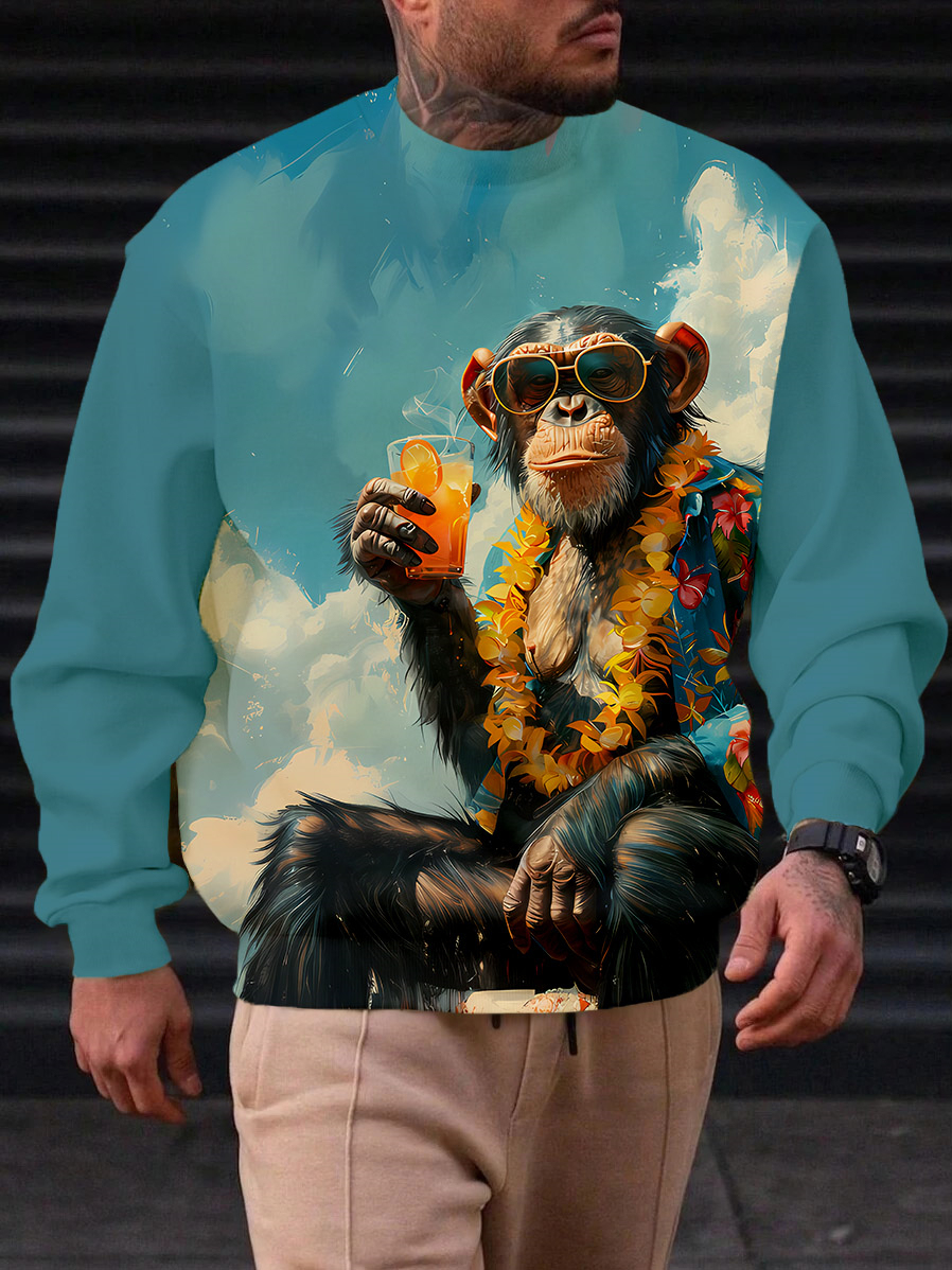 Men's Casual Classic Movie Graphic Long Sleeve Sweater