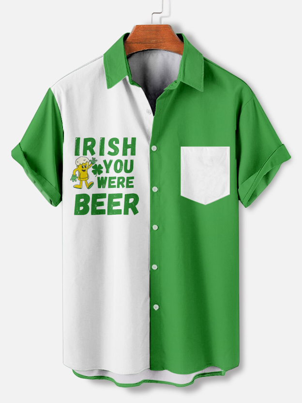 Men's Casual St. Patrick's Day Graphic Short Sleeve Shirt