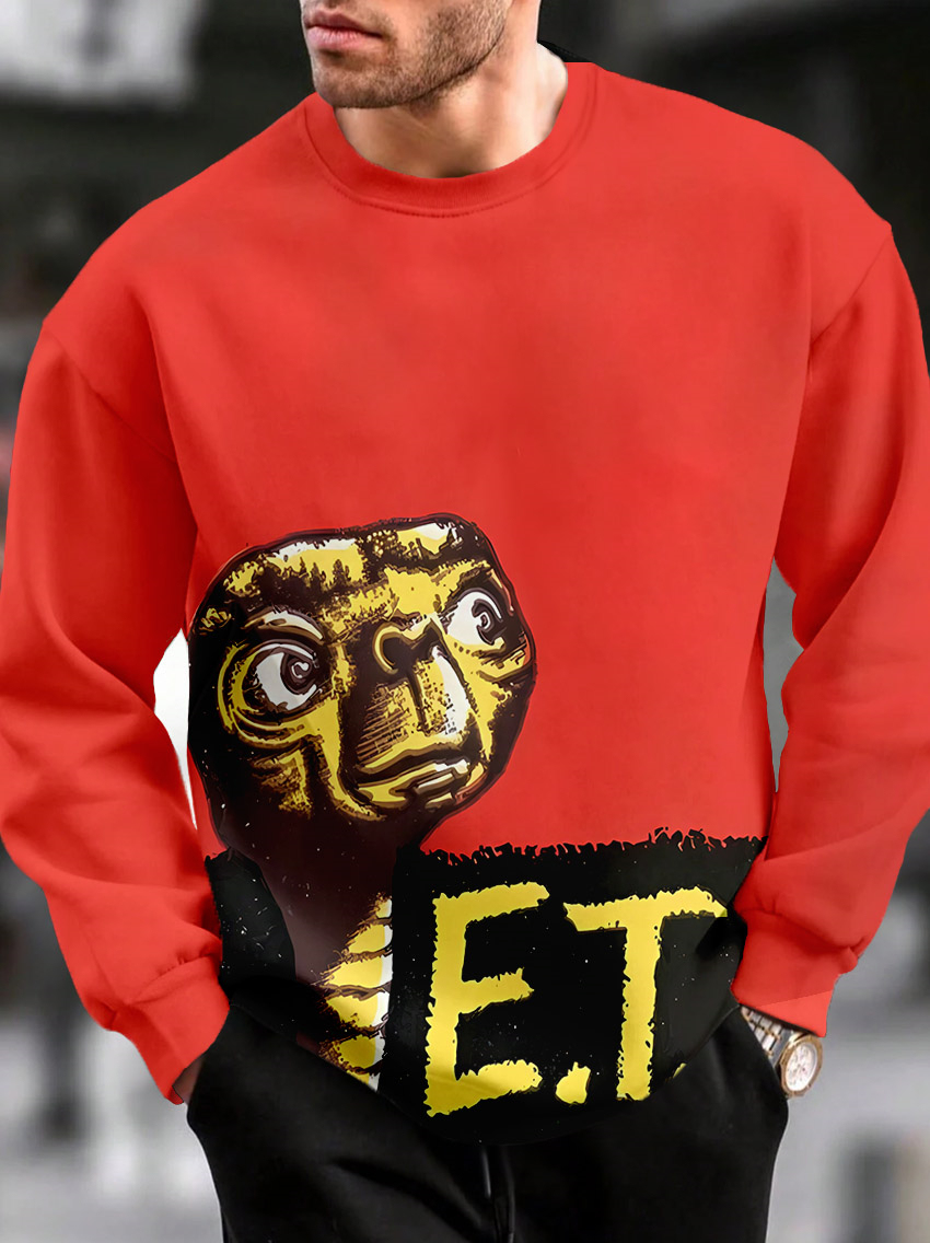 Men's vintage magazine style long-sleeved sweatshirt