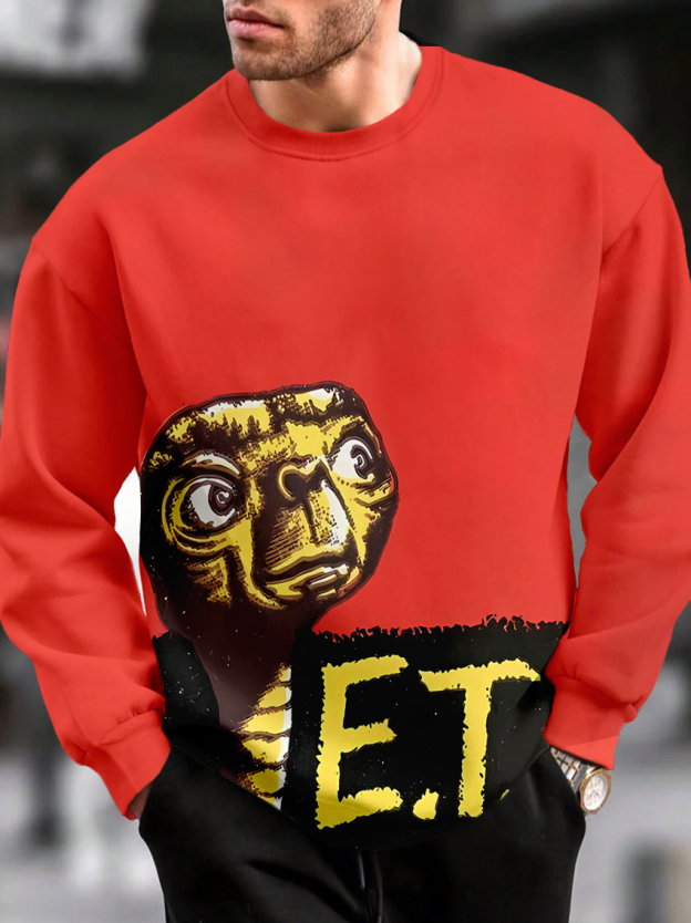 Men's vintage magazine style long-sleeved sweatshirt