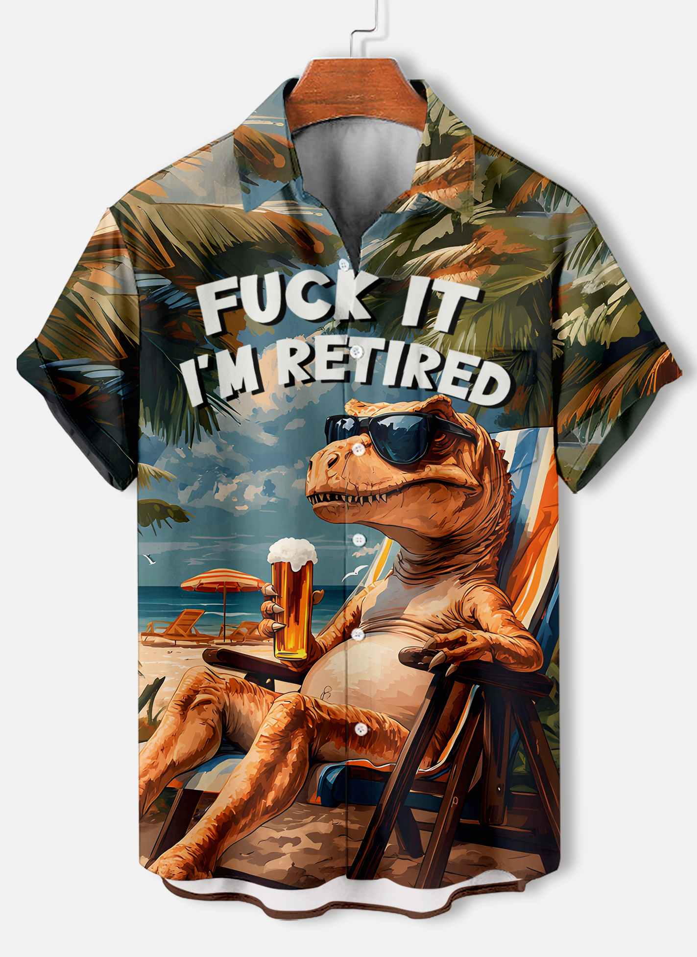 Men's funny cartoon animal slogan graphic short sleeve shirt