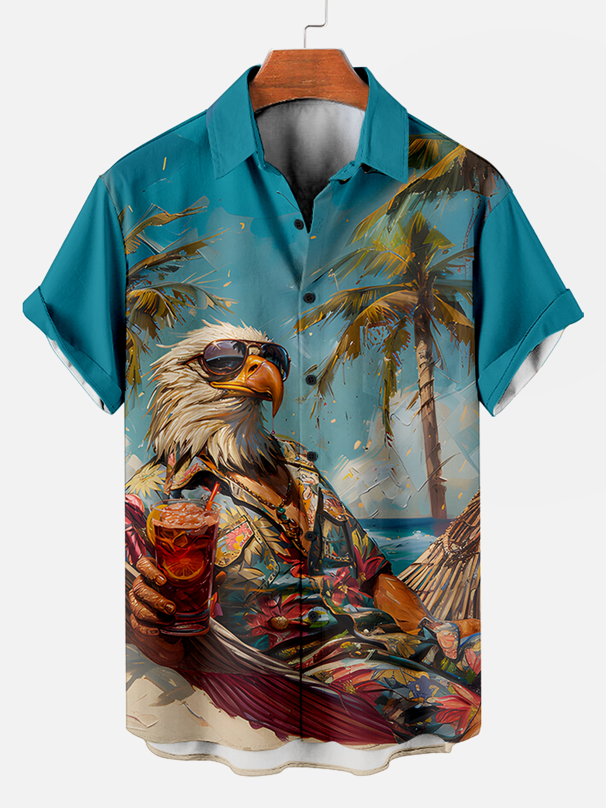 Stylish Blue Print Cotton Linen Shirt