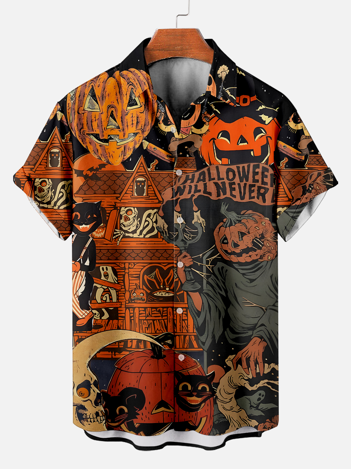 Halloween graphic short sleeve shirt