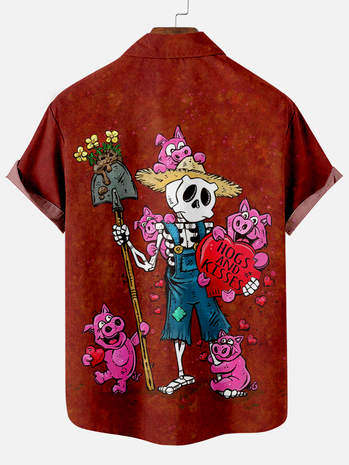 Men's Classic Day of the Dead Skull Graphic Short Sleeve Shirt