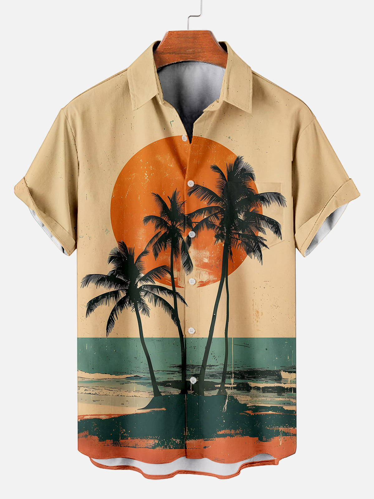Men's Hawaiian Illustrated Short Sleeve Shirt
