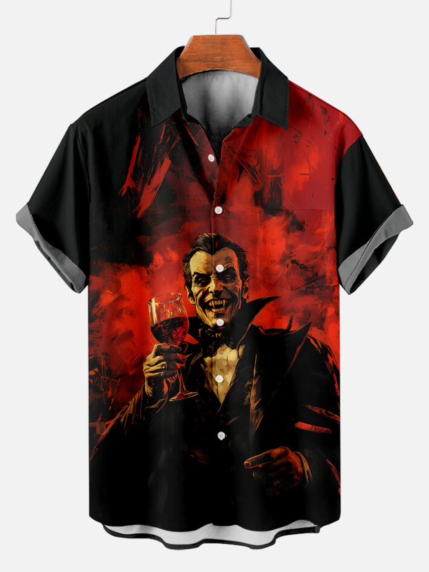 Men's Halloween Atmosphere Graphic Short Sleeve Shirt