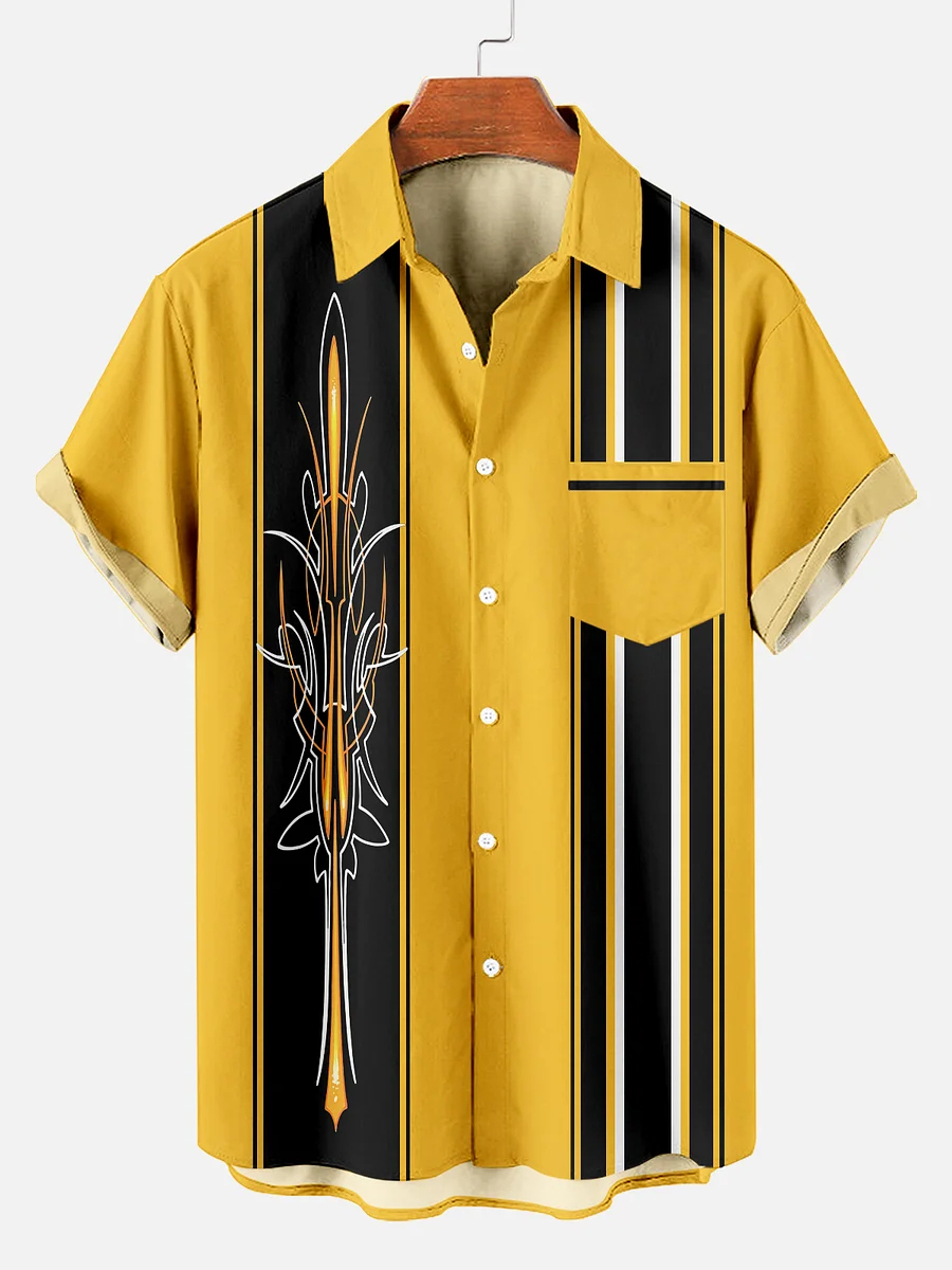 Men's Striped Short Sleeve Shirt