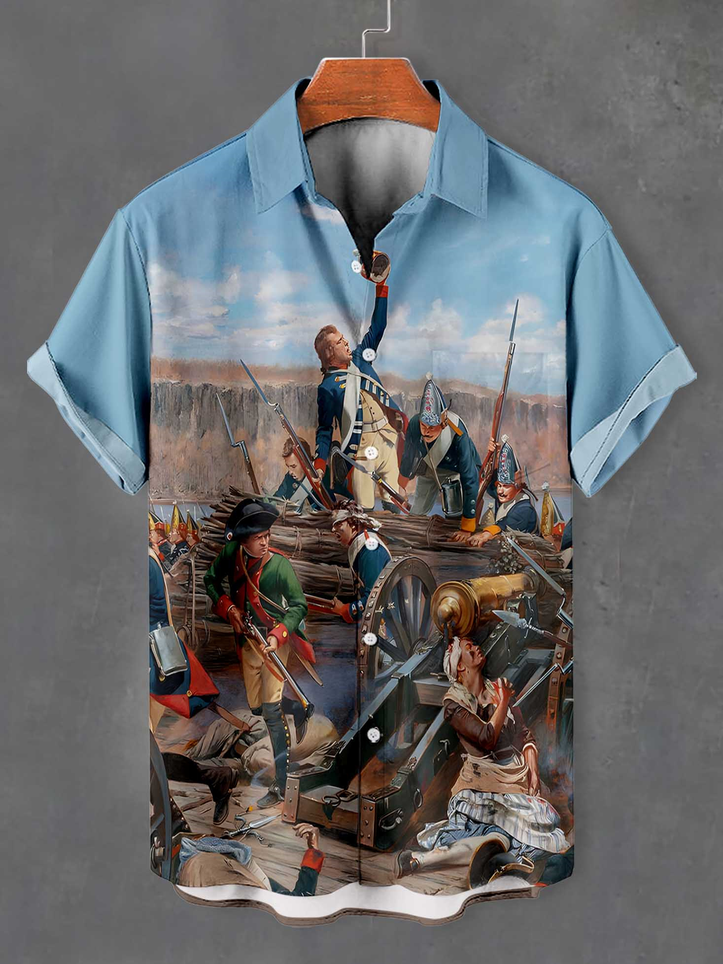 Men's Historical War Illustrated Short Sleeve Shirt