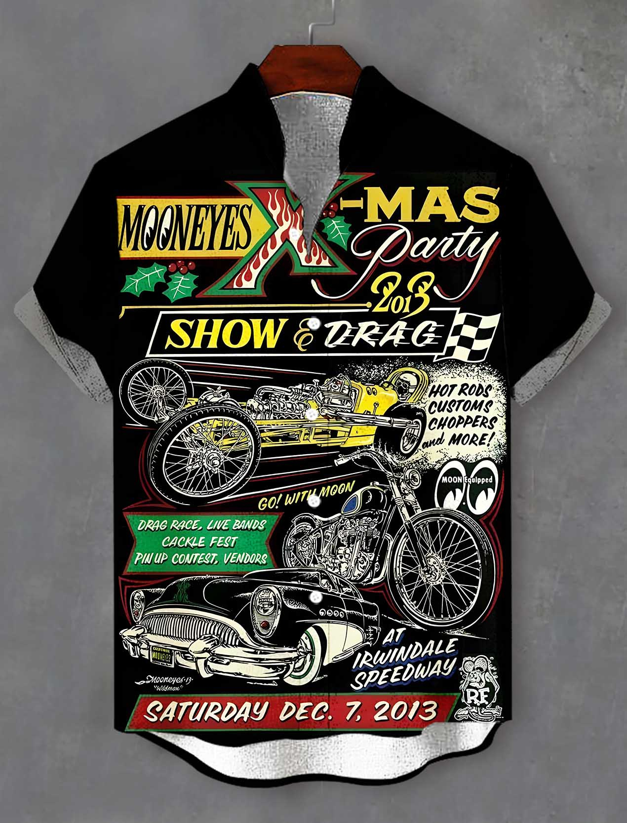 Men's Cartoon Car Graphic Short Sleeve Shirt