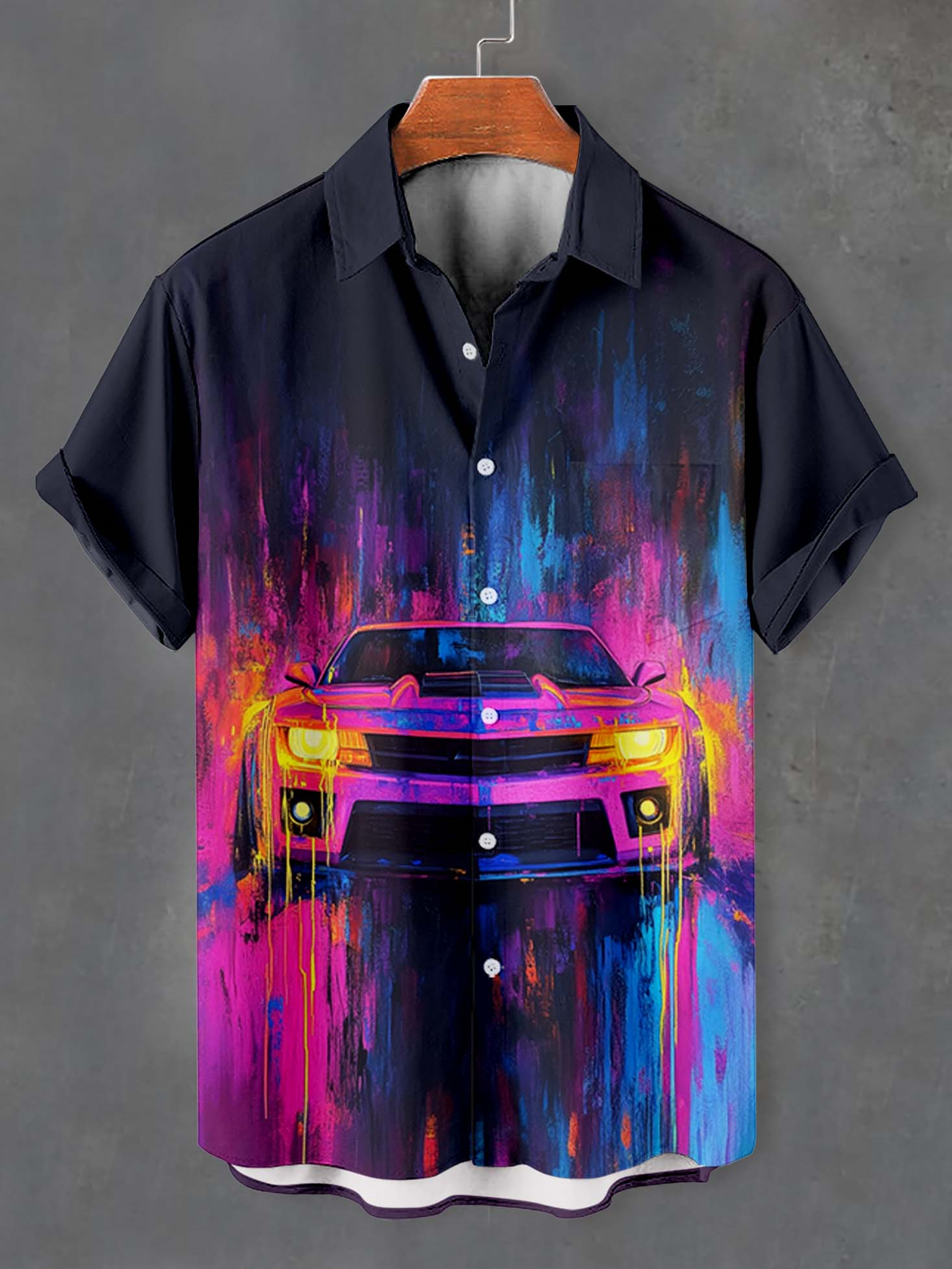 Men's Car Graphic Short Sleeve Shirt