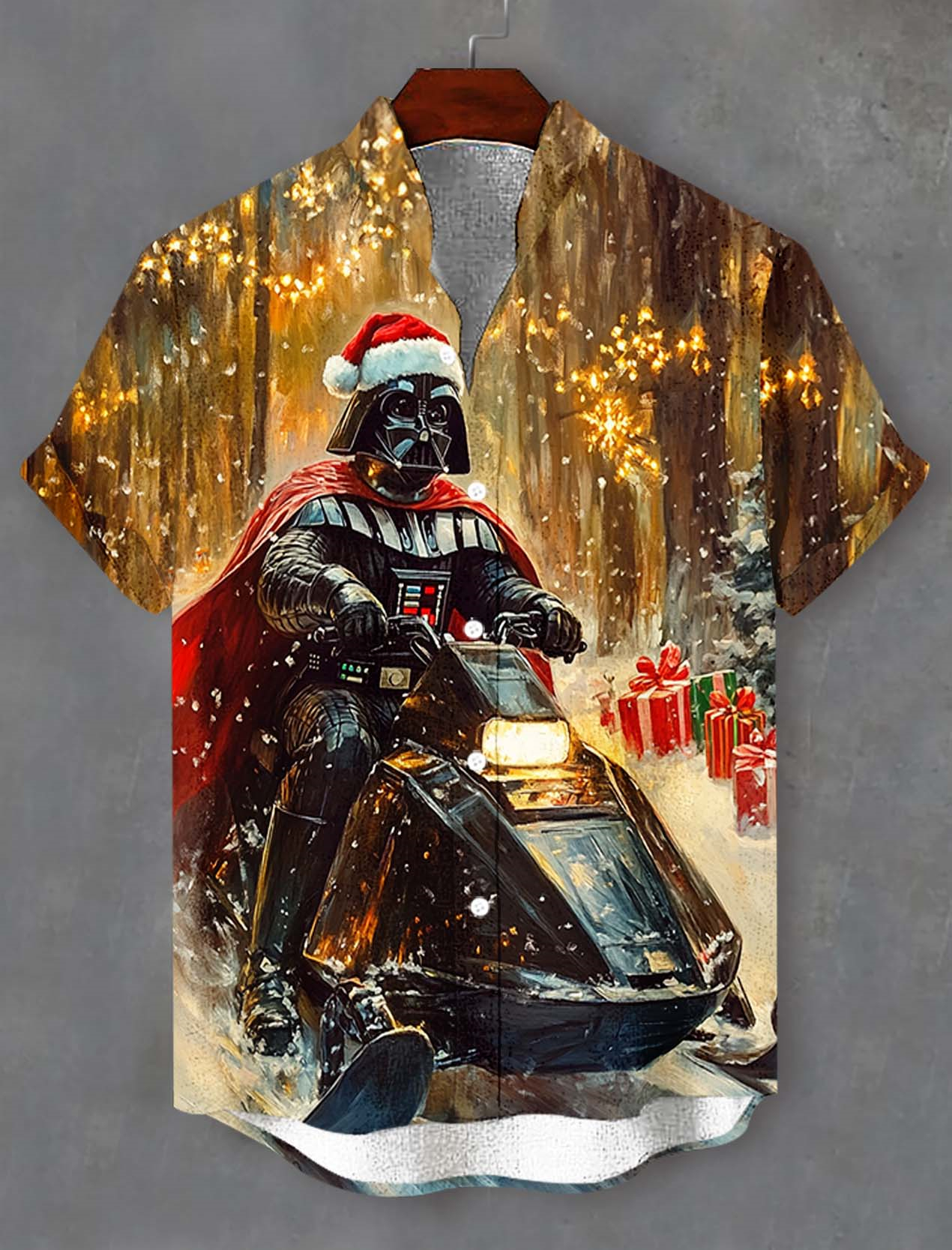 Men's Classic Movie Christmas Graphic Short Sleeve Shirt