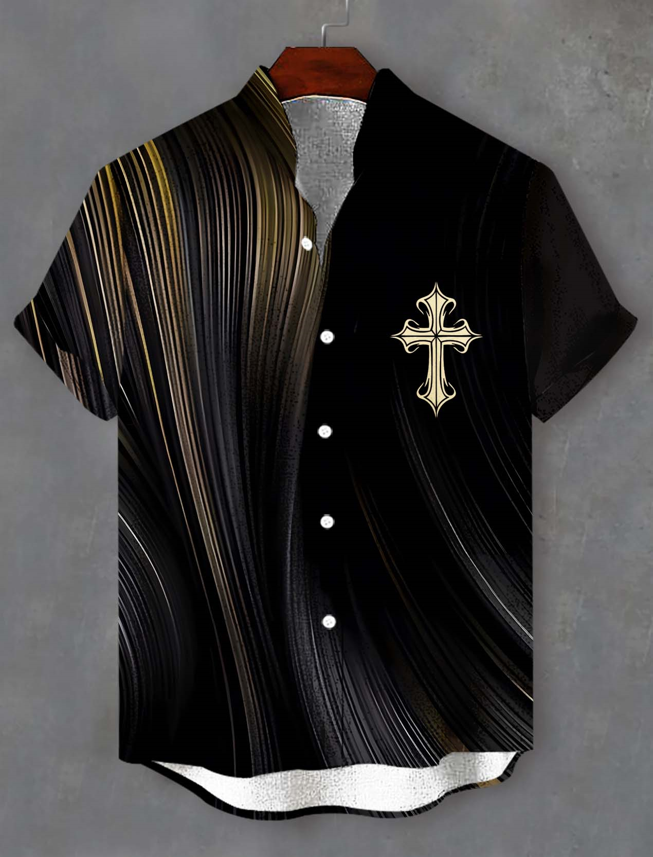Men's faith-themed short-sleeved shirt