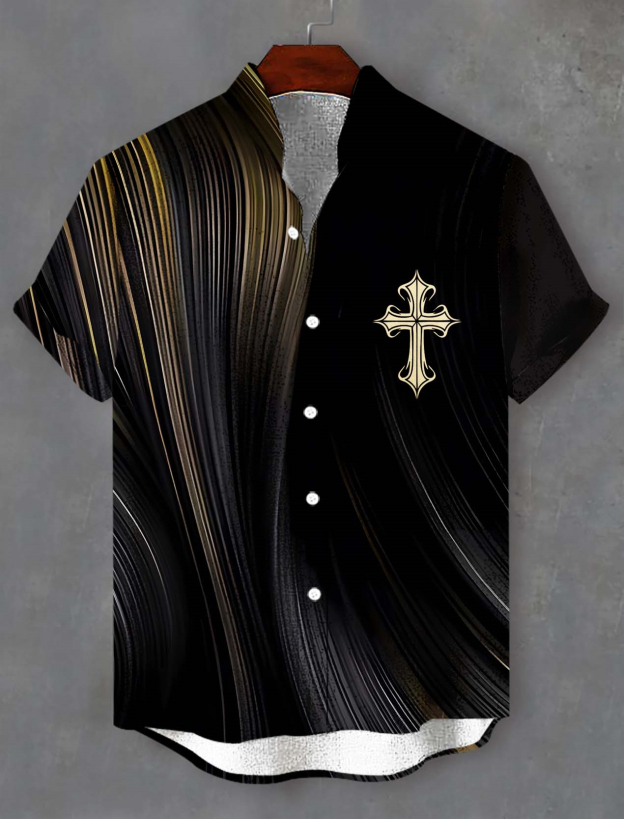 Men's faith-themed short-sleeved shirt