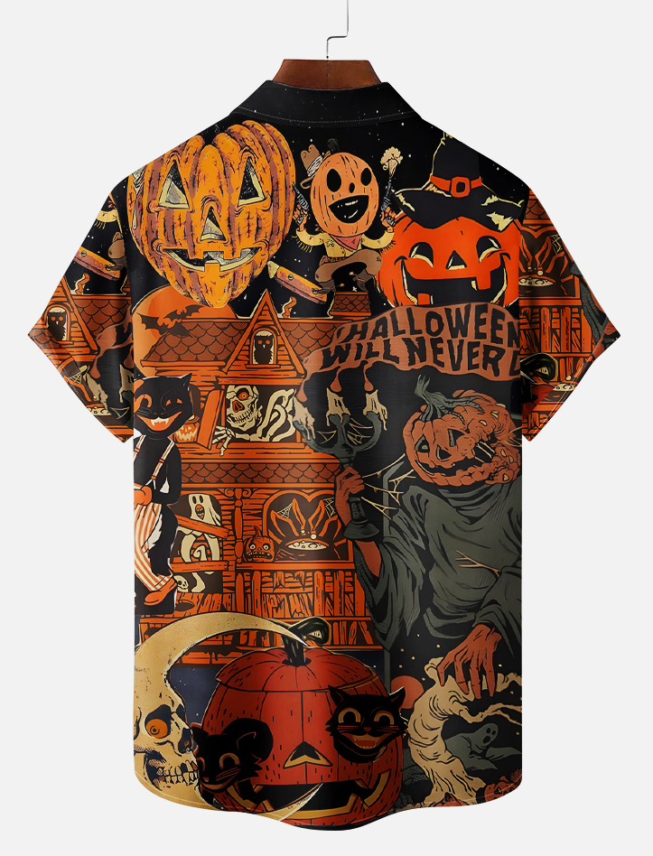 Halloween graphic short sleeve shirt