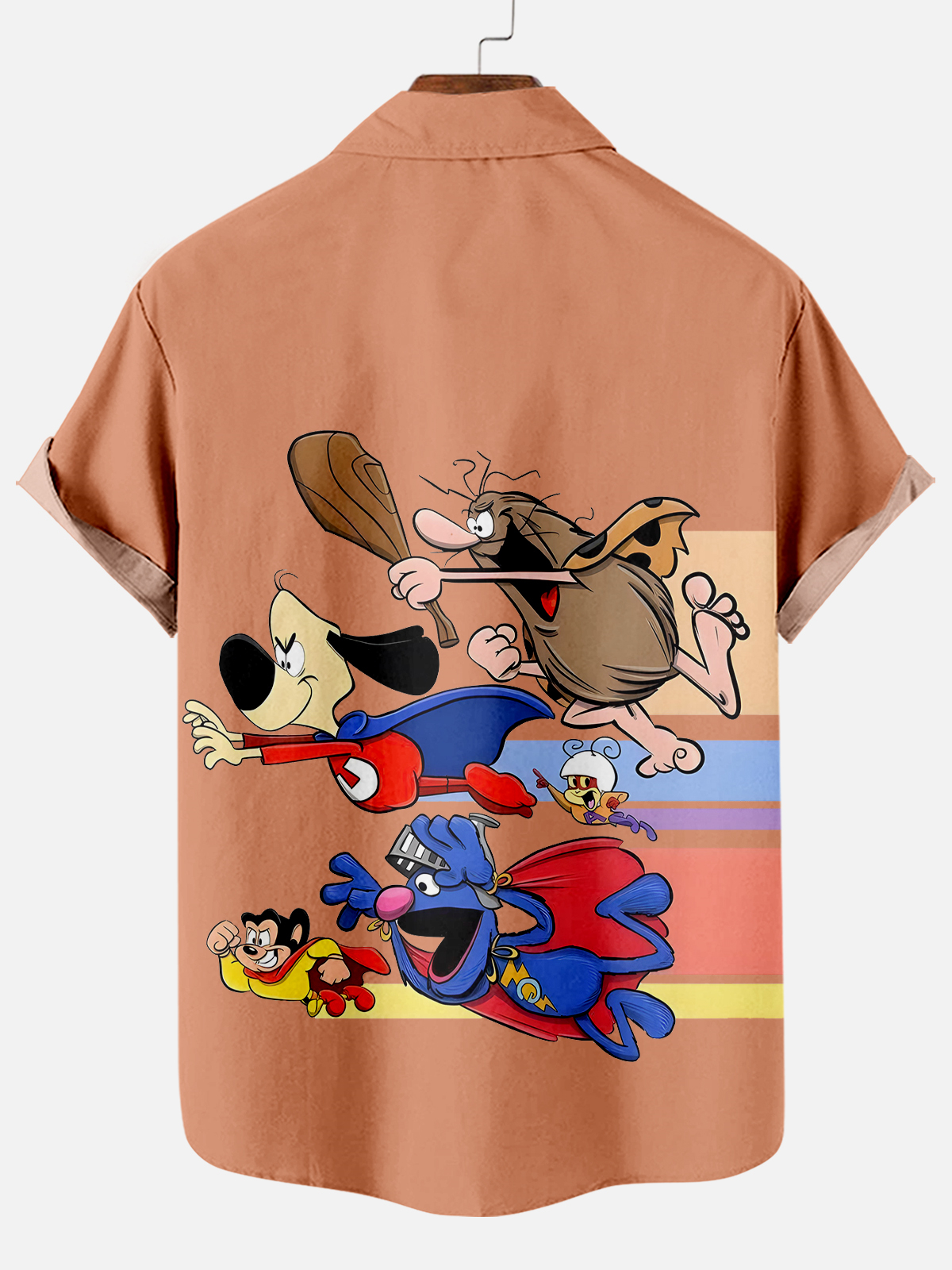 Men's Retro Cartoon Graphic Short Sleeve Shirt