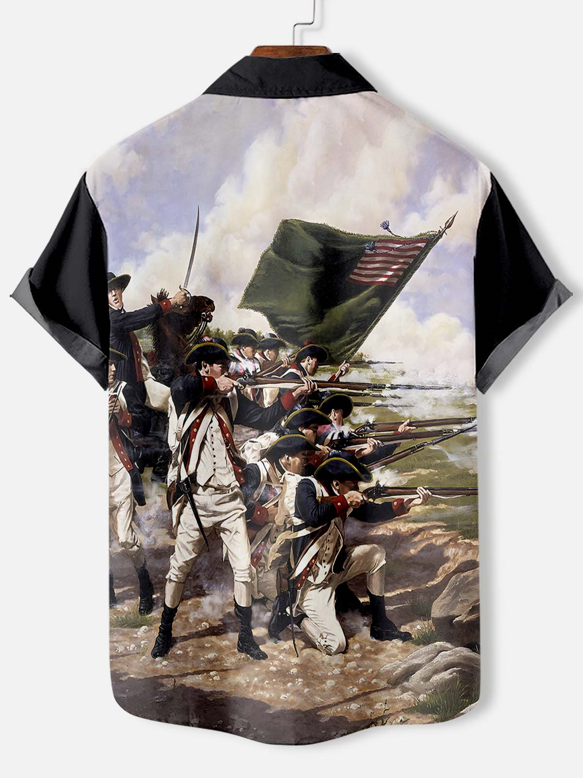 Men's American Revolutionary War Illustration short sleeve shirt