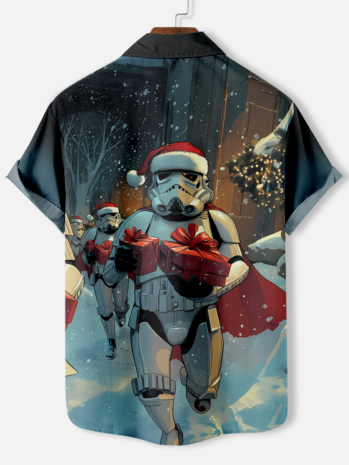 Men's Classic Movie Christmas Graphic Short Sleeve Shirt